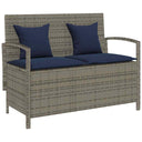 vidaXL Garden Bench with Cushion Poly Rattan Black