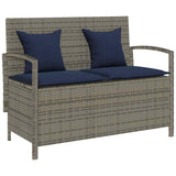 vidaXL Garden Bench with Cushion Poly Rattan Black