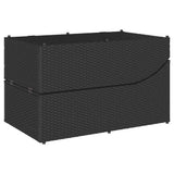 vidaXL Folding Sun Lounger with Cushion Storage Poly Rattan Black
