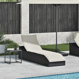 vidaXL Folding Sun Lounger with Cushion Storage Poly Rattan Black
