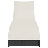 vidaXL Folding Sun Lounger with Cushion Storage Poly Rattan Black