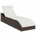 vidaXL Folding Sun Lounger with Cushion Storage Poly Rattan Black
