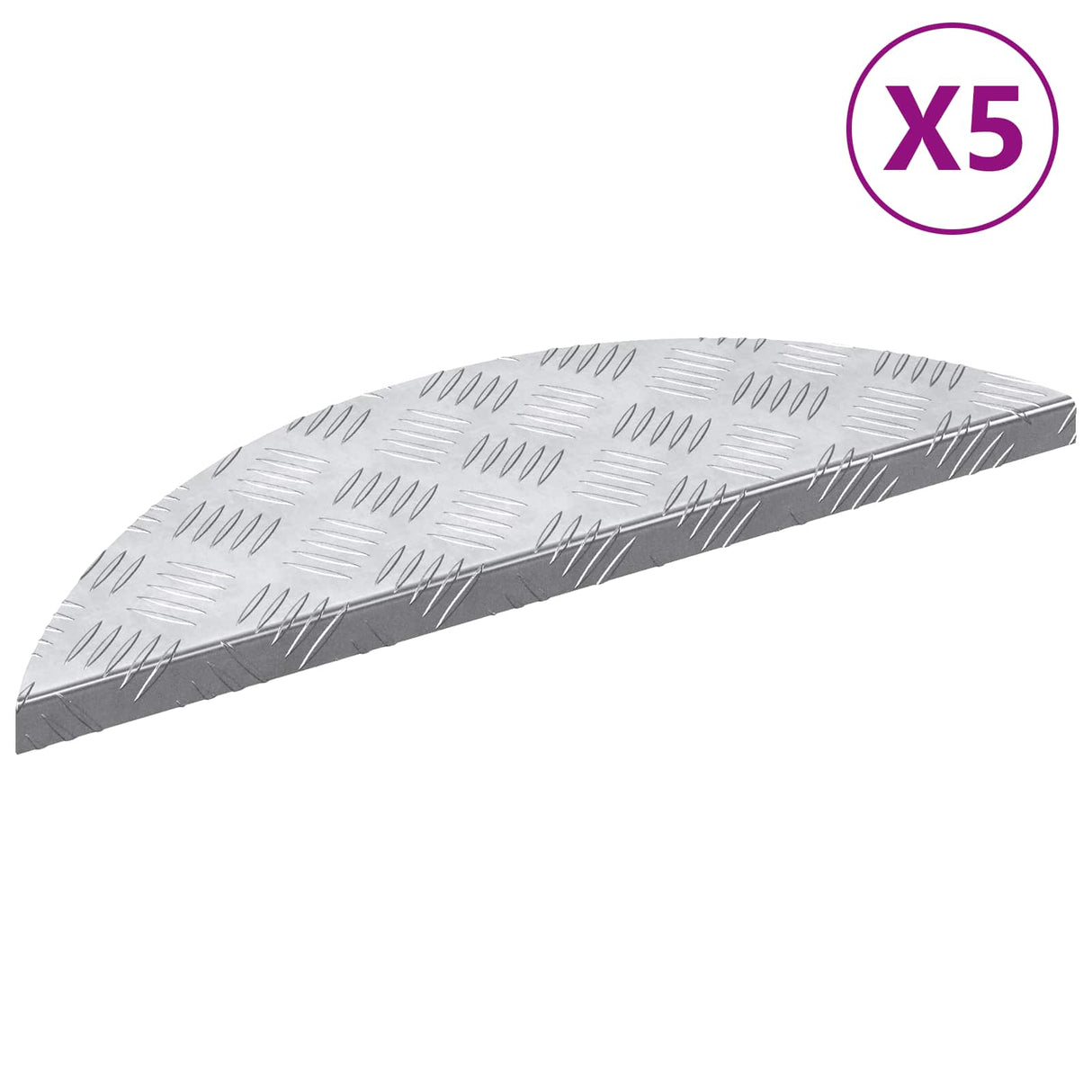 vidaXL Trap Tread 5 pcs Zilver 60 x 18 x 2,5 cm Aluminium