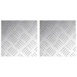 vidaXL Trap Tread Vierkant 2 pcs Zilver 20 x 20 cm Aluminium