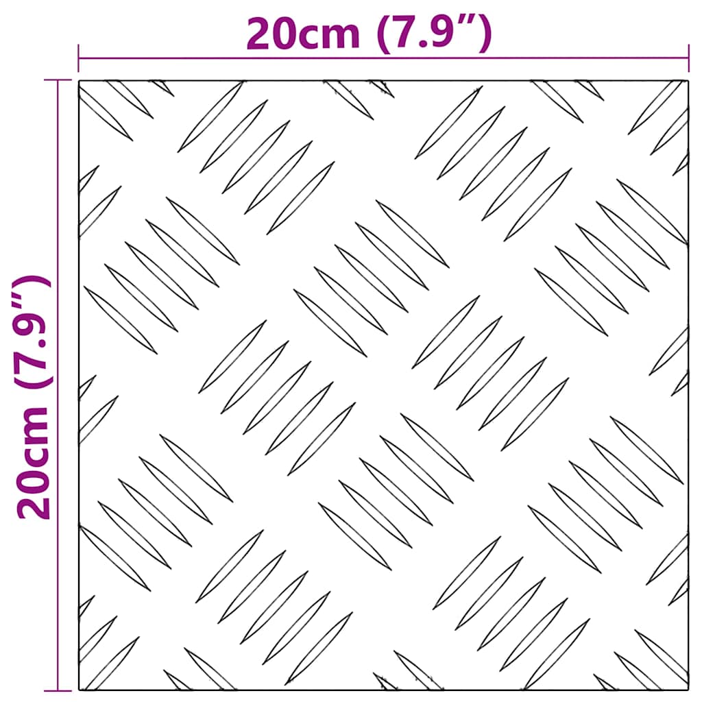 vidaXL Trap Tread Vierkant 2 pcs Zilver 20 x 20 cm Aluminium