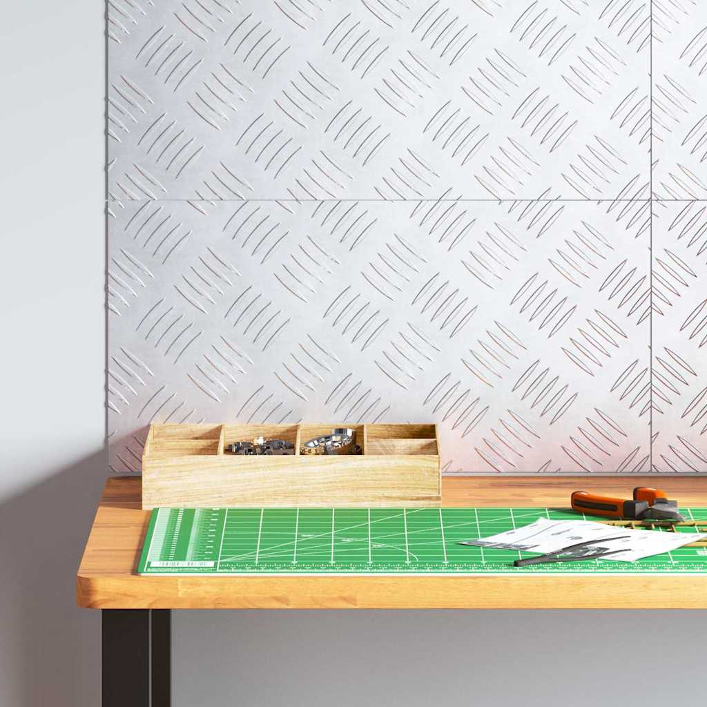 vidaXL Trap Tread Vierkant 2 pcs Zilver 20 x 20 cm Aluminium