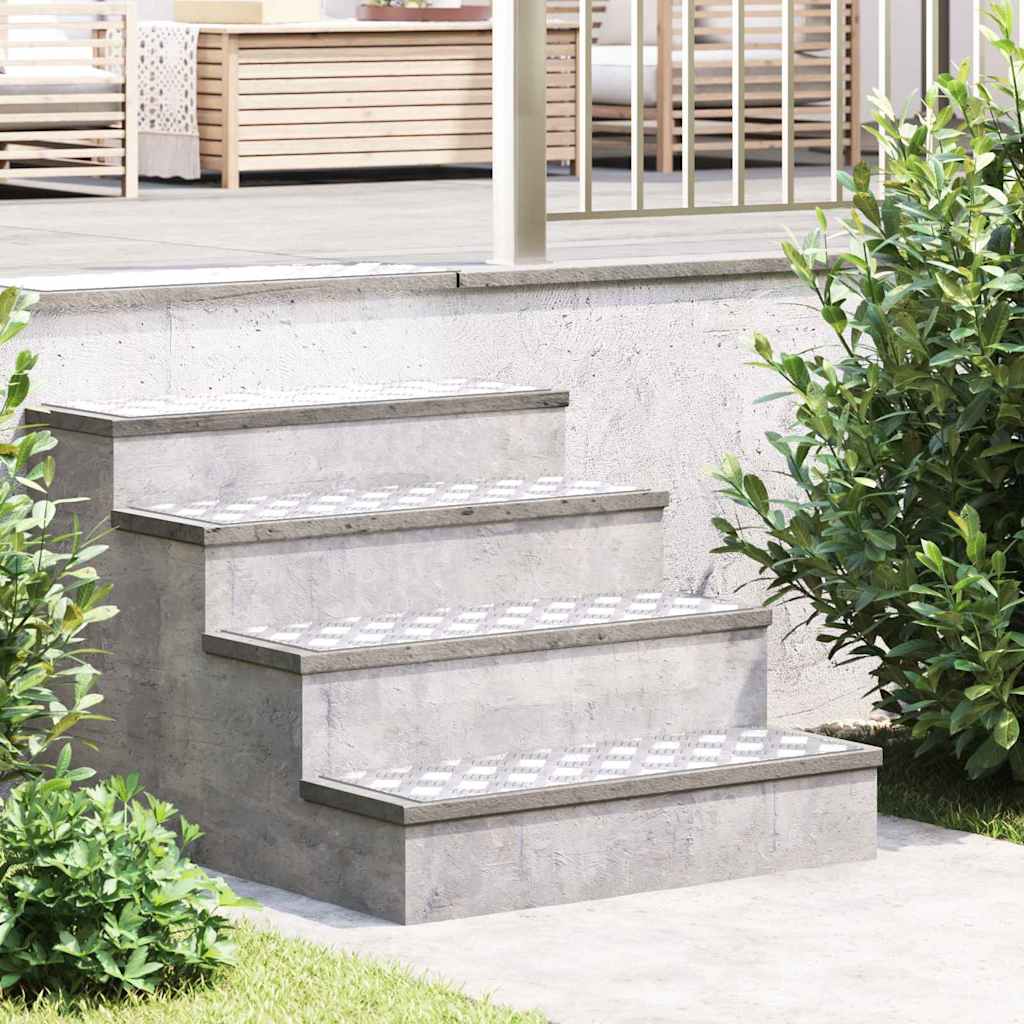 vidaXL Trap Tread Vierkant 2 pcs Zilver 20 x 20 cm Aluminium