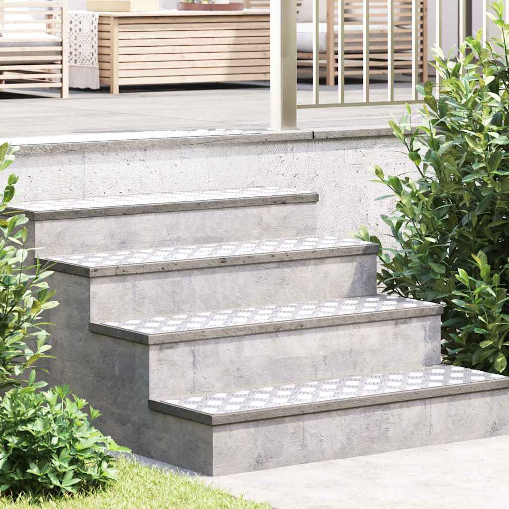 vidaXL Trap Tread Vierkant 2 pcs Zilver 20 x 20 cm Aluminium