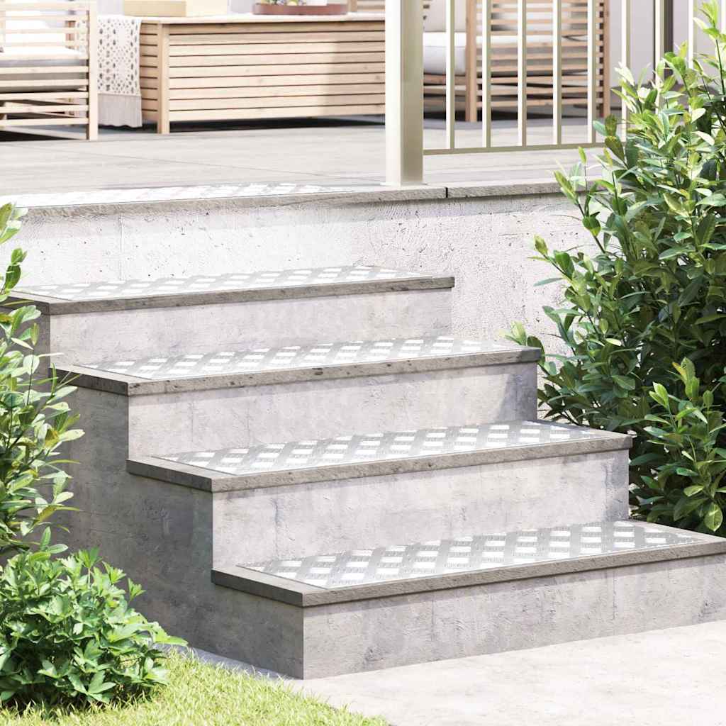 vidaXL Trap Tread Vierkant 2 pcs Zilver 20 x 20 cm Aluminium