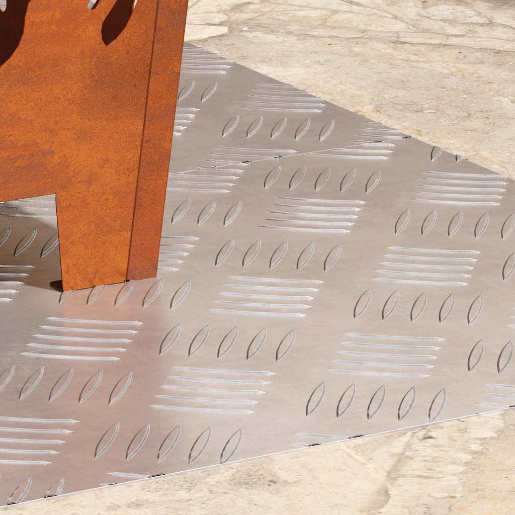 vidaXL Trap Tread Vierkant 2 pcs Zilver 20 x 20 cm Aluminium