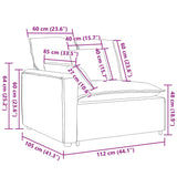 vidaXL Modulaire bank Armleuning eindmodule met kussens 100 cm