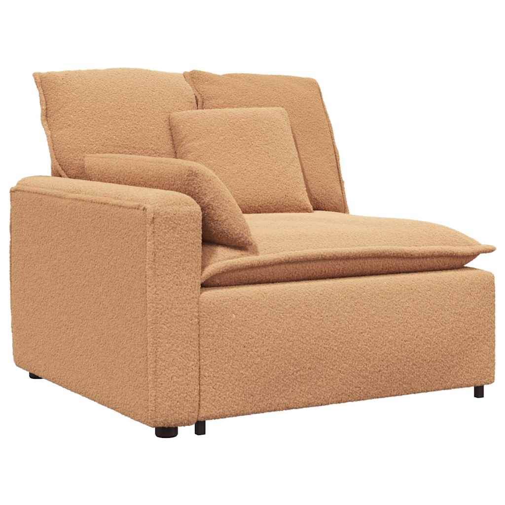 vidaXL Modulaire bank Armleuning eindmodule met kussens 100 cm beige