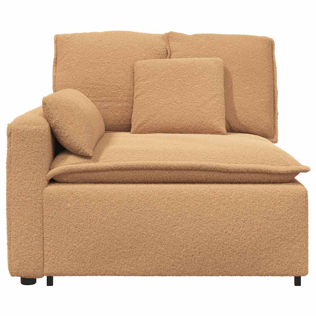 vidaXL Modulaire bank Armleuning eindmodule met kussens 100 cm beige