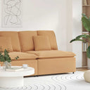 vidaXL Modulaire bank Armleuning eindmodule met kussens 100 cm beige