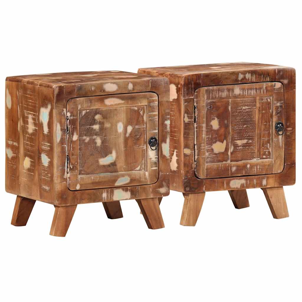 vidaXL Nachtkastje 40x32x46 cm massief ruw mangohout