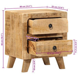 vidaXL Bedside Cabinet 40x32x46 cm Solid Rough Mango Wood
