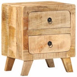 vidaXL Bedside Cabinet 40x32x46 cm Solid Rough Mango Wood