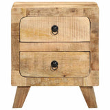 vidaXL Bedside Cabinet 40x32x46 cm Solid Rough Mango Wood