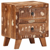 vidaXL Bedside Cabinet 40x32x46 cm Solid Rough Mango Wood