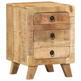 vidaXL Nachtkastje 37x32x50 cm massief ruw mangohout