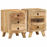 vidaXL Nachtkastje 37x32x50 cm massief ruw mangohout
