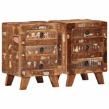 vidaXL Nachtkastje 37x32x50 cm massief ruw mangohout
