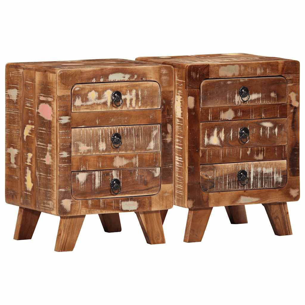 vidaXL Nachtkastje 37x32x50 cm massief ruw mangohout