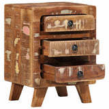 vidaXL Nachtkastje 37x32x50 cm massief ruw mangohout