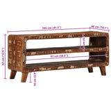 vidaXL Tv-meubel 105x46x32 cm massief ruw mangohout