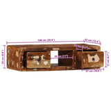 vidaXL Tv-wandmeubel 100x32x25 cm massief hout ruw mangohout