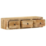 vidaXL Tv-wandmeubel 100x32x25 cm massief hout ruw mangohout