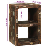 vidaXL TV Kast met plank Bruin 36 x 30 x 54 cm Massief mangohout