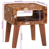 vidaXL Bijzettafel met plank Bruin 40 x 32 x 46 cm Massief Mango Hout