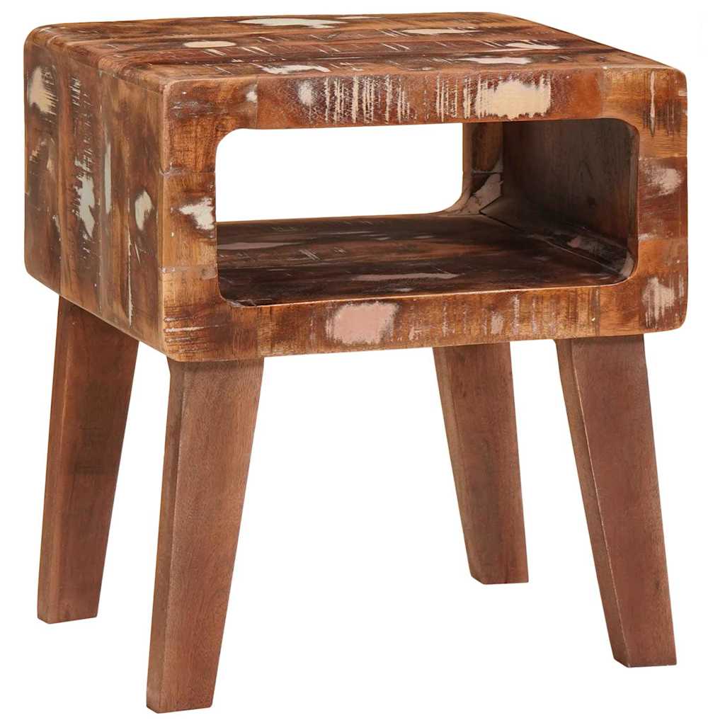 vidaXL Bijzettafel met plank Bruin 40 x 32 x 46 cm Massief Mango Hout
