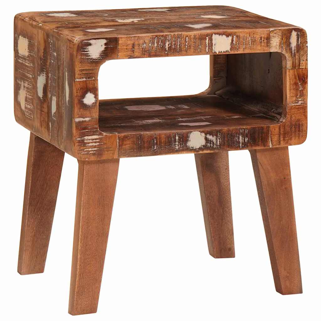 vidaXL Bijzettafel met plank Bruin 40 x 32 x 46 cm Massief Mango Hout