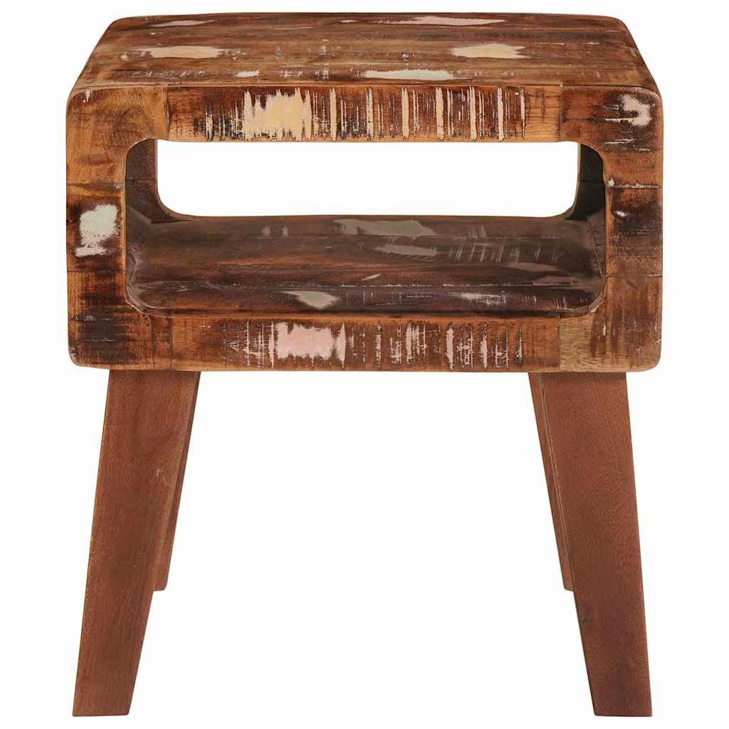 vidaXL Bijzettafel met plank Bruin 40 x 32 x 46 cm Massief Mango Hout