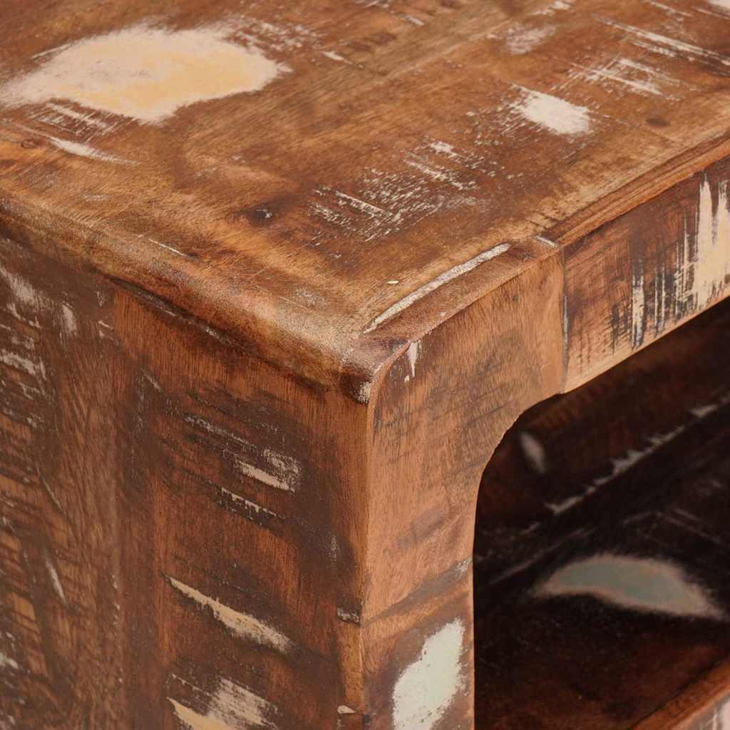 vidaXL Bijzettafel met plank Bruin 40 x 32 x 46 cm Massief Mango Hout