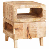 vidaXL Bijzettafel met plank Bruin 40 x 40 x 49 cm Massief Mango Hout
