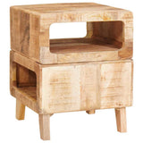 vidaXL Bijzettafel met plank Bruin 40 x 40 x 49 cm Massief Mango Hout