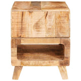 vidaXL Bijzettafel met plank Bruin 40 x 40 x 49 cm Massief Mango Hout
