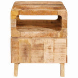 vidaXL Bijzettafel met plank Bruin 40 x 40 x 49 cm Massief Mango Hout