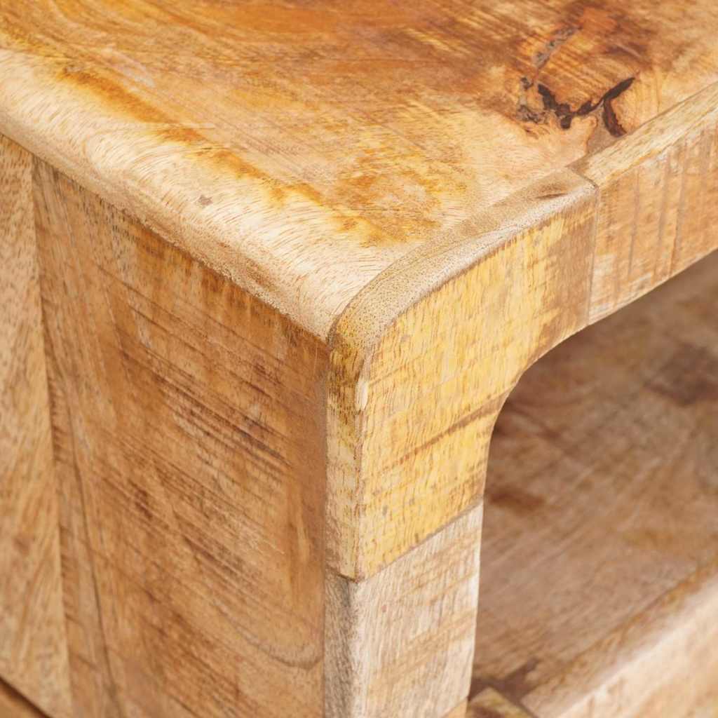 vidaXL Bijzettafel met plank Bruin 40 x 40 x 49 cm Massief Mango Hout