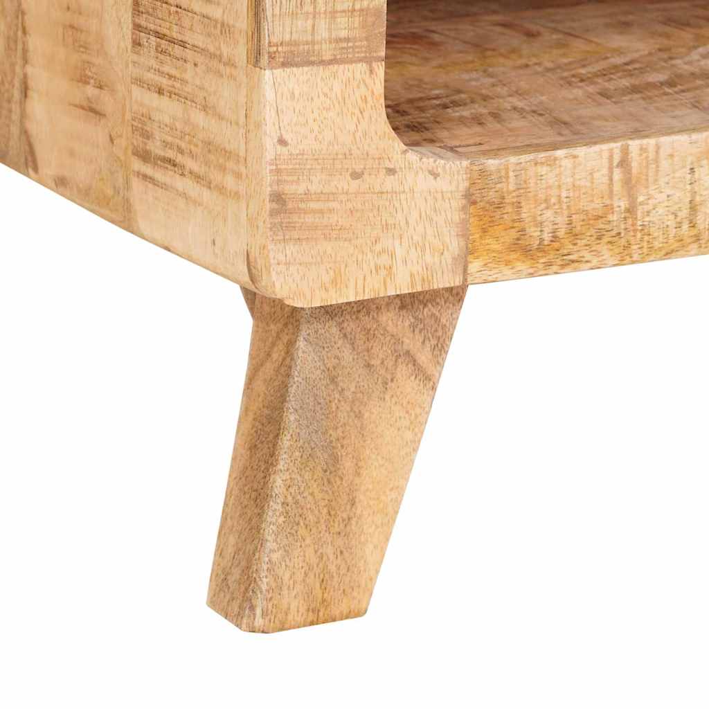 vidaXL Bijzettafel met plank Bruin 40 x 40 x 49 cm Massief Mango Hout