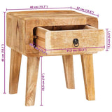 vidaXL Bijzettafel met lade Bruin 40 x 32 x 46 cm Massief Mango Hout