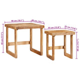 vidaXL Nesttafels 2 pcs Bruin 46 x 46 x 45 cm Massief Mango Hout