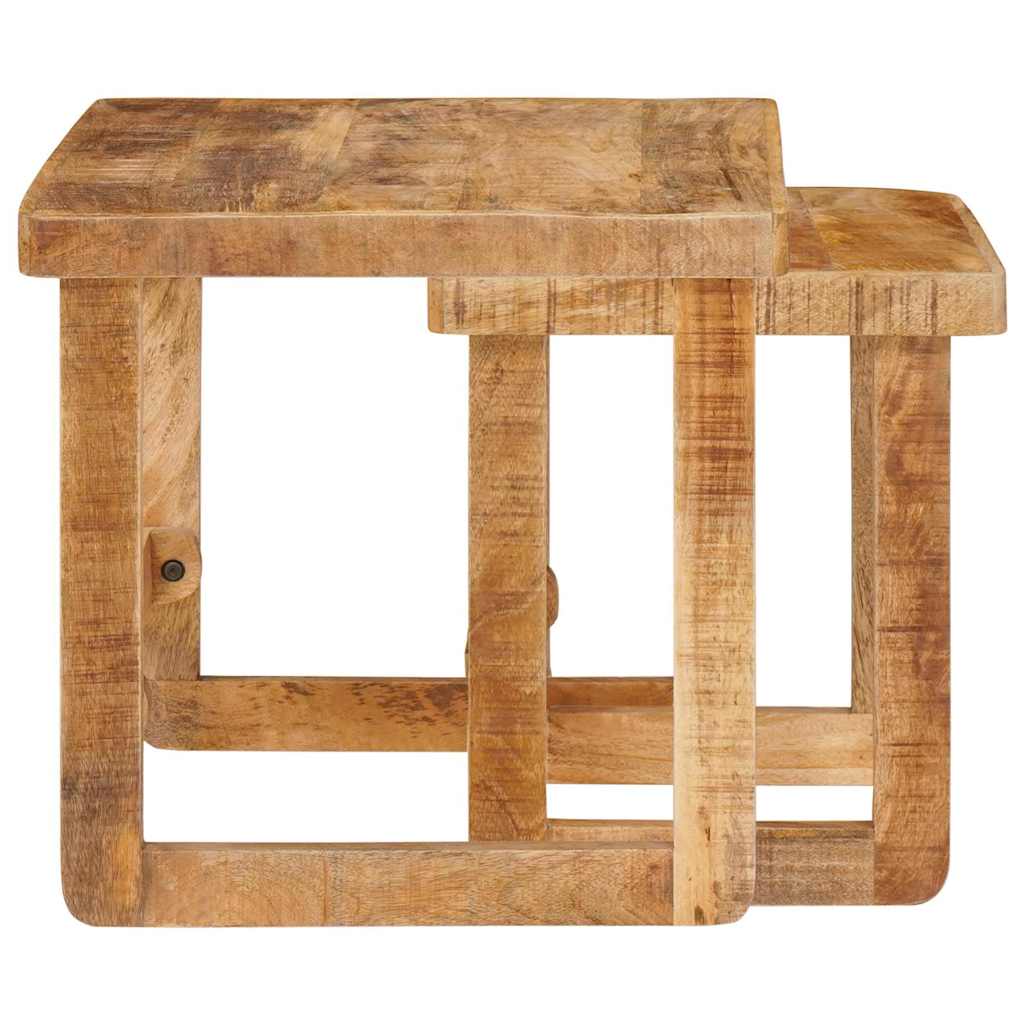 vidaXL Nesttafels 2 pcs Bruin 46 x 46 x 45 cm Massief Mango Hout