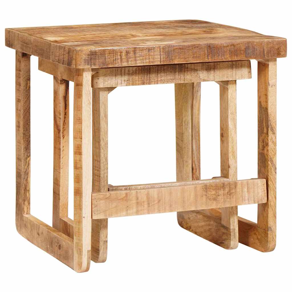 vidaXL Nesttafels 2 pcs Bruin 46 x 46 x 45 cm Massief Mango Hout