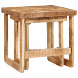 vidaXL Nesttafels 2 pcs Bruin 46 x 46 x 45 cm Massief Mango Hout