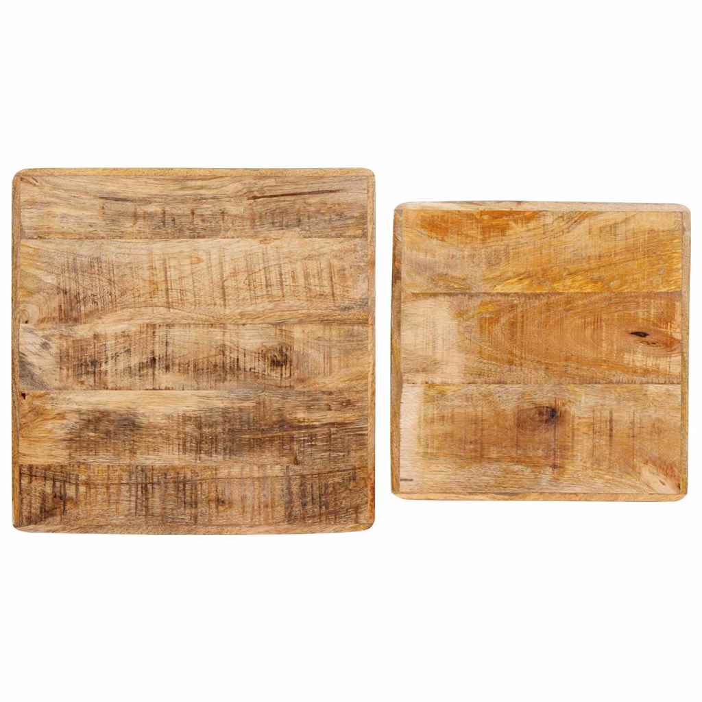 vidaXL Nesttafels 2 pcs Bruin 46 x 46 x 45 cm Massief Mango Hout