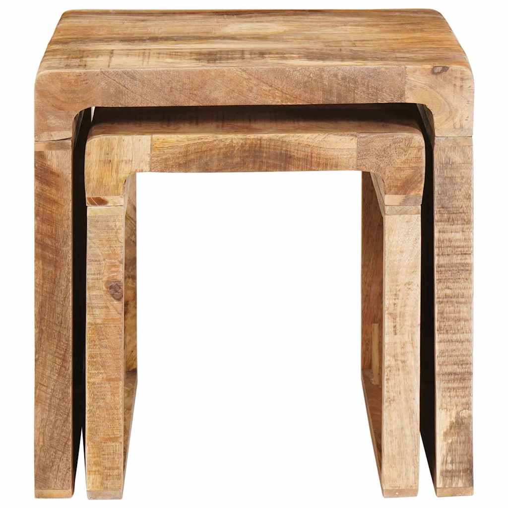 vidaXL Nesting Tables 2 pcs Brown 46 x 40 x 46 cm Solid Mango Wood